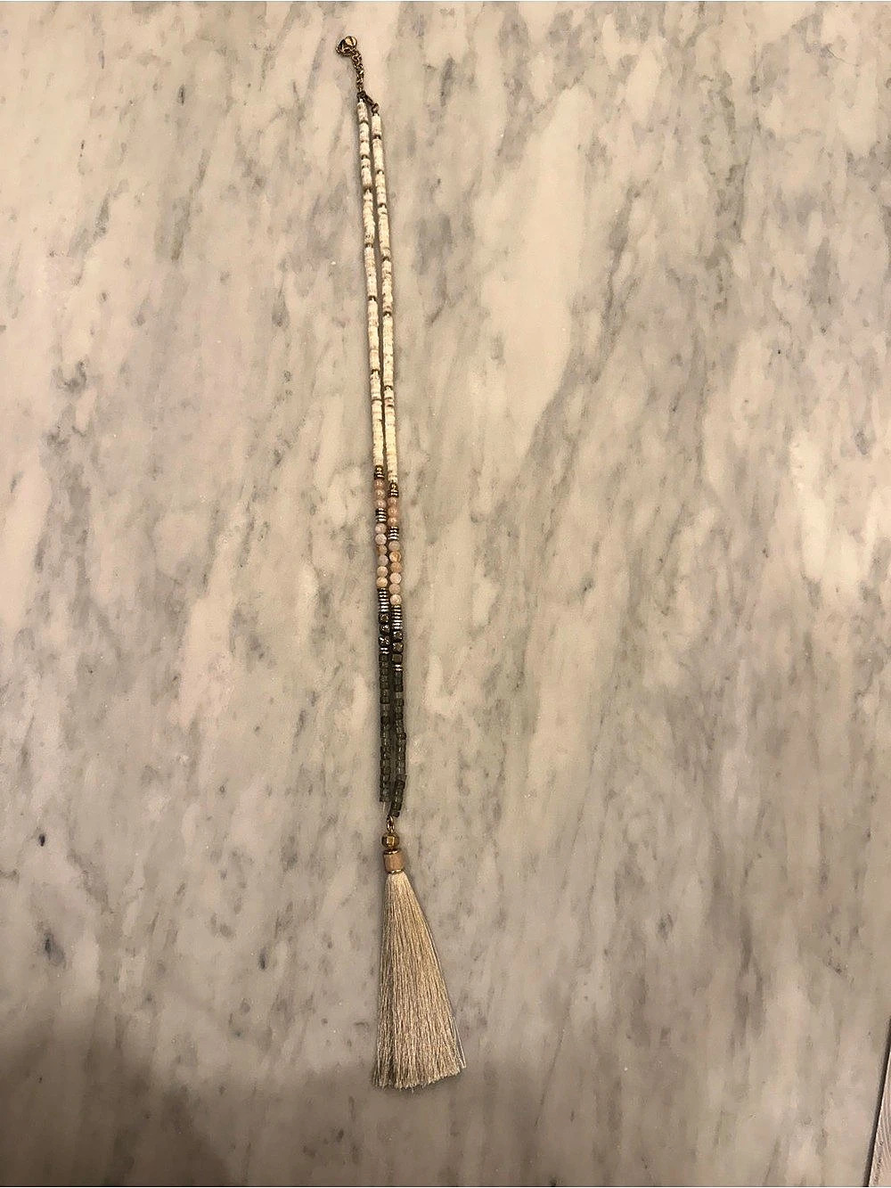 Stella & Dot Antonia Tassel Necklace in Blush